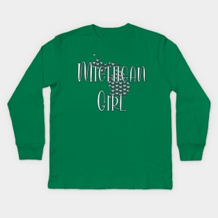 Michigan Girl Kids Long Sleeve T-Shirt